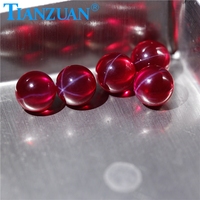 Saphir étoile artificiel, rubis rouge, forme sphérique/forme de boule, corindon rouge sans trou
