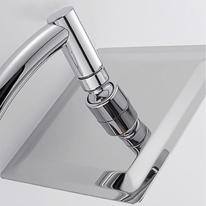 Set di soffioni portatili quadrati in acciaio inossidabile placcato da 8 pollici con risparmio idrico pioggia fissa con teste - Product Image 3