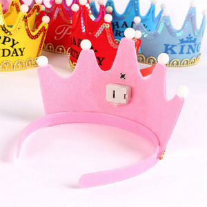 Festa di <span class=keywords><strong>compleanno</strong></span> celebrazione decorazione di <span class=keywords><strong>compleanno</strong></span> vestire forniture cappello di <span class=keywords><strong>compleanno</strong></span> prince crown cake led light hoop dress up hat - Product Image 5