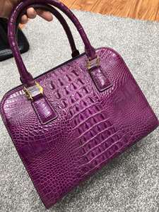 Sac à main pour femme en cuir de crocodile coloré, modèle le plus vendu, avec bandoulière pour porté en travers du corps - Product Image 6
