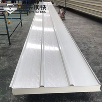 Panneau sandwich en acier polyuréthane PU ignifuge pour toiture métallique de maison préfabriquée, isolation thermique
