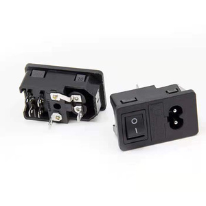 Enchufe de entrada IEC 320 C14, Conector de 2 pines, 15A, 10a, 250V, chasis de fusible, enchufe de alimentación macho con interruptor - Product Image 3