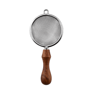 Commercio all'ingrosso utensili in acciaio inox manico in <span class=keywords><strong>legno</strong></span> maglia tè succo di caffè filtro per bevande a base di erbe - Product Image 1