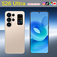 Smartphone S26 Ultra 7,3" 90Hz Android 15 16 Go 1 To 108 MP 8800 mAh Deca Core 5G Double SIM Carte TF Reconnaissance Faciale Écran LED