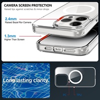 Étui de téléphone portable de haute qualité, premium, transparent, en PC, avec protection des coins magnétiques, pour iPhone 15 14 Pro, antichoc, transparent