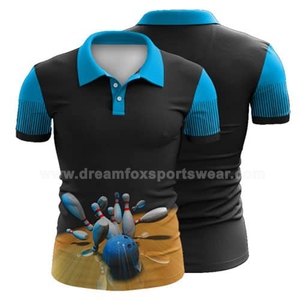 <strong>Men's</strong> Custom Made Sublimation <strong>Bowling</strong> Jersey, 1 Quarter Zipper 100% Polyester Quick Dry <strong>Bowling</strong> Polo <strong>Shirt</strong> - Product Image 5