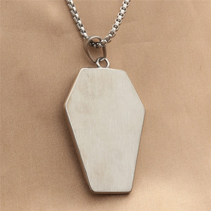 Men's Stainless Steel Hexagon Pendant Necklace With Dog <b>Head</b> And Ankh Symbol Punk Retro <b>Style</b> - Product Image 2