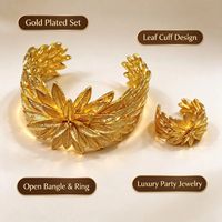 Gelang Paduan Logam Berlapis Emas untuk Wanita, Desain Geometris Bunga Bintang Laut, Gaya Bohemian untuk Pesta Pantai Musim Panas