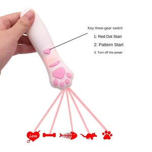 ของเล่นแมวแบบ 3-in-1 แบบอินเทอร์แอคทีฟ เป็นมิตรกับสิ่งแวดล้อม ชาร์จผ่าน USB ได้ พร้อมไฟอินฟราเรดแบบมัลติฟังก์ชั่นทันสมัย ไม้ล่อแมว - Product Image 4