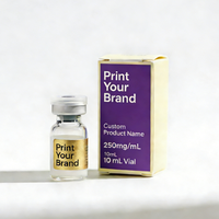 Boîte en carton personnalisée avec logo, boîte pour peptides, emballage pour flacons de stylos, étui de rangement écologique pour aiguilles et cartouches de stylos, flacon de 3 ml et 10 ml