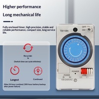 Temporizador Mecánico TB118N, Mini Relé 220V 50-60Hz 24 Horas, Material ABS, 16A Corriente Máxima, CA 100-240V