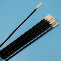 Éponge de nettoyage extra longue de 6,5 pouces avec manche noir, sans peluches, pour le nettoyage automobile et les applications en salle blanche (imprimantes, etc.)