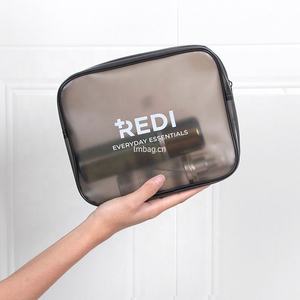 Custom Small Clear PVC <b>Makeup</b> <b>Bag</b> with Zipper Closure Letter Pattern Fashion Style Personal Logo Waterproof & Easy to Clean - Product Image 2