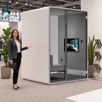 Cabine de bureau insonorisée, cabine téléphonique acoustique, salle silencieuse mobile avec roulettes pour aéroport, centre commercial