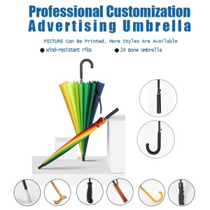 Custom Logo 23-25 Inch Compact Lightweight Travel Straight Umbrella Personalized Business Golf Outdoor Logo Umbrellas - Product Image 5