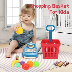 家庭用スーパーマーケットおもちゃセット子供用レジ、レジおもちゃセット、食料品市場食料品おもちゃ