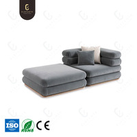 Vente directe d'usine, canapé sectionnel design moderne, luxueux, haut de gamme, pour villa, intérieur, minimaliste, en tissu, petit canapé modulaire