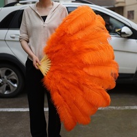 Beau grand ventilateur en plumes d'autruche moelleux pour la performance de carnaval pas cher vente couleurs teintes plumes ventilateurs décoration naturelle