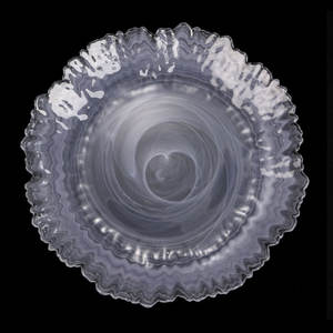 Grande assiette occidentale en verre de 33 cm en forme de fleur, motif nuage d'encre bleue, pour la décoration intérieure, les mariages, les fêtes et les dîners, décoration de restaurant - Product Image 2