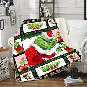 22 Cores Atacado Feliz Natal Grinches Imprimir Cobertores De Lance Duplo Mais Grosso Lado Plush <span class=keywords><strong>Fleece</strong></span> Halloween Cobertores para Presentes - Product Image 3