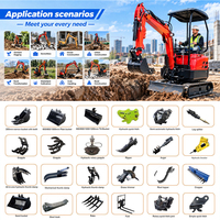 Nouvelle Arrivée Mini-Excavatrice 1.5T 1.2T 2.5T, Pelle Excavatrice Agricole, Prix Bas
