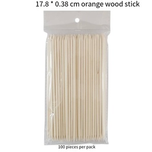 SunelPort Bâtonnets jetables en bois de bouleau pour nail art, 17,8 cm de long, 100 pièces par paquet, outil de pointillage double extrémité pour usage esthétique, modèle SP-304 - Product Image 4