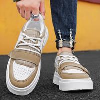 Chaussures décontractées tendance pour hommes, basses, à lacets, à semelle épaisse, augmentant la taille, respirantes, antidérapantes, en maille, pour étudiants, sport, blanches