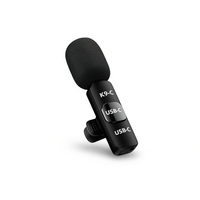 Microphone sans fil à condensateur Lavalier de type C K9-C pour smartphones, en plastique, omnidirectionnel
