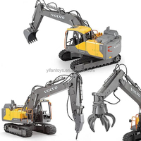 Camión Excavadora RC VOLVO a Escala 1/16 Tiktok Cada E568-001, 17 Canales, 3 en 1, de Construcción de Aleación con Luz y Sonido