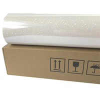 Rouleau de film BOPP de qualité alimentaire écologique, résistant à l'humidité, paillettes holographiques, cristal doux laminé à froid avec surface brillante