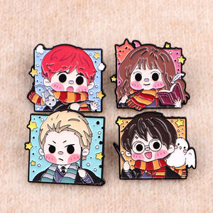 4 스타일 금속 브로치 재미있는 마술 캐릭터 만화 귀여운 포터 디자인 브로치 어린이 가방 천 액세서리 장식 옷깃 핀 - Product Image 4