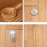 Sauna extérieur en bois de pruche avec structure en aluminium noir pour hôtel, salle de sport, centre de bien-être, spa, relaxation