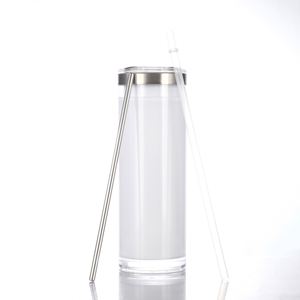 Offre Spéciale – Tasse à sublimation 20oz effet boule à neige, droite, avec paillettes, pour soda, bière, café, avec couvercle et paille – Cadeaux (sans isolation thermique) - Product Image 4