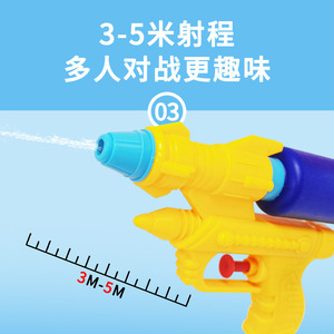 Pistolet à eau pour enfants, jouet d'extérieur en plastique à pression, pour les enfants de 4 à 6 ans, grande taille, couleur bleu orange - Product Image 5