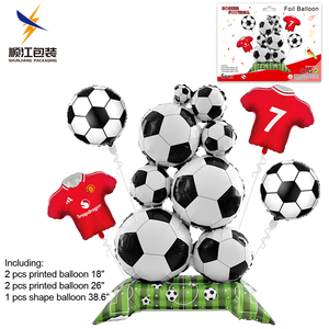 Décoration de fête pour les fans de football, ballons de bar, maillots d'équipe de football, <span class=keywords><strong>ensemble</strong></span> de 5 ballons gonflables en forme de maillot - Product Image 2