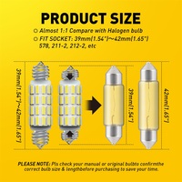 Bombilla LED Auxito Festoon 6500k 578 39mm 41mm para luz de techo, luz interior LED