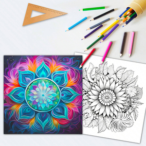 Livres d'art à colorier personnalisés avec crayon arc-en-ciel et <span class=keywords><strong>dessin</strong></span> sur papier et carton Brochures imprimées Design - Product Image 1