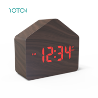 Nouvel arrivage Horloge de table de bureau LED pour la maison Grand écran LCD Réveil en bois vintage avec quartz pour décoration ou cadeau