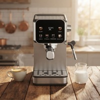 Machine à expresso électrique en acier inoxydable compatible UE/US, d'origine chinoise, pour usage domestique et professionnel, avec chauffage et extraction automatiques