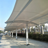 Cochera de Membrana Tensada de Alta Calidad con Estructura de Acero Ligero Personalizada, PVDF, PVC, PTFE, para Estacionamiento de Autos