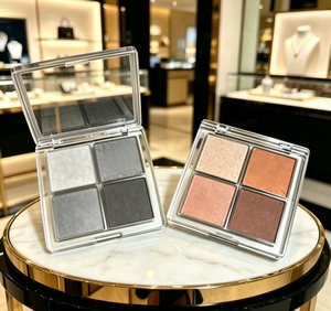 Paleta de maquillaje multiusos de 4 colores con relieve de alto brillo para sombra de ojos y contorno de nariz, acabado brillante y mate. - Product Image 4