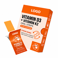 Bandes de film oral à dissolution rapide de Vitamine D3 K2 OEM ODM pour la santé osseuse et le métabolisme du calcium, marque privée