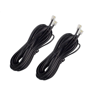 <span class=keywords><strong>Cable</strong></span> de teléfono plano con dos cables RJ11 6p4c, teléfono de 6 pines, línea de 4 núcleos, <span class=keywords><strong>cable</strong></span> de 28AWG con conductor BC, <span class=keywords><strong>cable</strong></span> De teléfono negro - Product Image 4