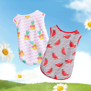 Chaleco sin mangas de acrílico tropical para mascotas - ¡Oferta especial! Estampado de frutas, informal, para perros grandes/pequeños y gatos, estilo playero - Product Image 4
