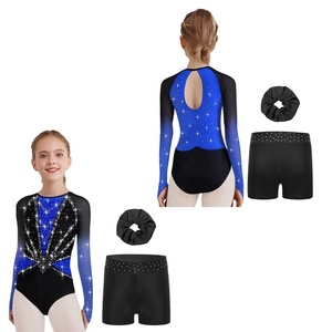 Tenue de gymnastique et de danse pour filles de 6 à 16 ans, justaucorps avec short, pour spectacles sur scène, compétitions, fabricant de vêtements de danse - Product Image 3