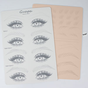 Cejas de silicona realistas personalizadas preimpresas patrón de trazos de pelo látex ayuda para cejas práctica piel blanca para Pmu Ombre tatuaje de cejas - Product Image 5