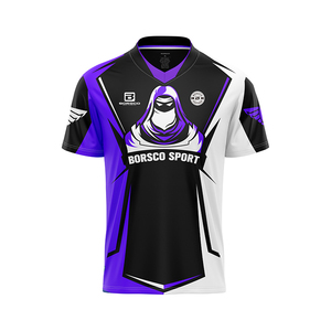 Design Color Combination Breathable Eco-Friendly 100% Polyester Polo Gaming T-Shirts Esports Uniform for Team Men Women