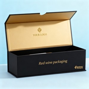 Bán Buôn Duy nhất-Gói Chai Thương Hiệu Tùy Chỉnh Gấp Sang Trọng Hộp Cho Rượu Sâm Banh Và Rượu Vang Đỏ Quà Tặng Lật Đóng Cửa Hộp - Product Image 2