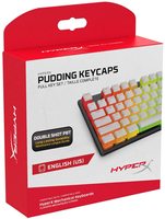 Precio al por mayor 100% original en stock: Teclas HyperX Pudding Gaming, juego completo de 104 teclas, diseño inglés (EE. UU.) - Negro/Blanco