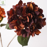 Grosir bunga Hydrangea sentuhan asli Vintage musim gugur untuk pernikahan dekorasi meja acara sekolah punggung Natal Paskah buatan